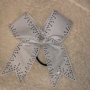 White Sparkly Cheer Bow